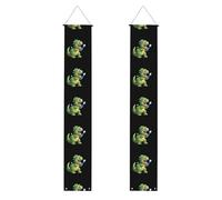 HYTTER Striscione per portico di laurea stampato con dinosauro che si lava i denti, robusto, durevole, lavabile e riutilizzabile, decorazione di laurea per feste, cerimonie, porte d'ingresso