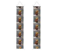 HYTTER Striscione stampato per portico di laurea con orsetto che viaggia in tutto il mondo, robusto, durevole, lavabile e riutilizzabile, decorazione di laurea per feste, cerimonie, porte d'ingresso