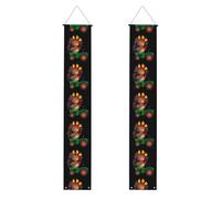 HYTTER Striscione stampato per portico di laurea con tacchino grande su trattore, robusto, durevole, lavabile e riutilizzabile, decorazione per feste, cerimonie, porte d'ingresso