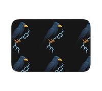 HYTTER Tappetino in velluto con stampa di corvo fulmine, per camera da letto, salotto, dormitorio, decorazione per la casa