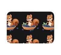 HYTTER Tappetino in velluto con stampa di scoiattolo che mangia mirtilli, per camera da letto, salotto, dormitorio, decorazione per la casa