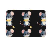 HYTTER Tappetino in velluto con stampa di topolino che mangia formaggio, per camera da letto, salotto, dormitorio, decorazione per la casa