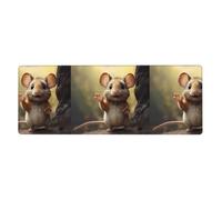HYTTER Tappetino per mouse extra large con scritta "A Little Mouse Saying Hello Printing", per computer, ufficio, gaming, versione ispessita, 30,5 x 80 cm