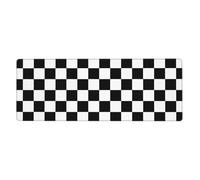 HYTTER Tappetino per mouse extra large con stampa a scacchi bianchi e neri, per computer, ufficio, tastiera da gioco, versione ispessita, 30,5 x 80 cm