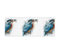 HYTTER Tappetino per mouse extra large con stampa ad acquerello Kingfisher con preda Tappetino per mouse per computer tastiera da gioco per ufficio versione ispessita 30,5 x 80 cm