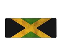 HYTTER Tappetino per mouse extra large con stampa di bandiera giamaicana antica tastiera da gioco per computer, ufficio, versione ispessita, 30,5 x 80 cm
