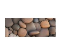 HYTTER Tappetino per mouse extra large con stampa di ciottoli sulla spiaggia, per computer, ufficio, tastiera da gioco, versione ispessita, 30,5 x 80 cm