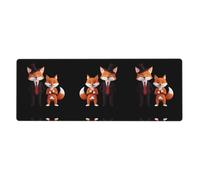 HYTTER Tappetino per mouse extra large con stampa di Little Fox and Fox Dad - Tappetino per mouse per computer, ufficio, tastiera da gioco, versione ispessita, 30,5 x 80 cm