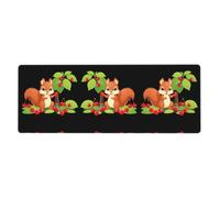 HYTTER Tappetino per mouse extra large con stampa di scoiattolo sotto il ciliegio, per computer, ufficio, tastiera da gioco, versione ispessita, 30,5 x 80 cm