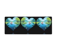 HYTTER Tappetino per mouse extra large con stampa Love Puppy Walking by The Lake, per computer, ufficio, tastiera da gioco, versione ispessita, 30,5 x 80 cm