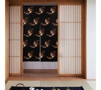 HYTTER - Tenda a 2 pezzi, 86,4 x 142,2 cm, motivo: scoiattolo che mangia castagne stampate, per la maggior parte delle porte, perfetta da appendere tra stanze e pareti