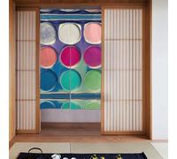 HYTTER - Tenda a 2 pezzi, 86,4 x 142,2 cm, rotonda, con tavolozza di colori stampata per la maggior parte delle porte, perfetta da appendere tra stanze e pareti