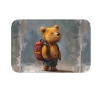 HYTTER The Little Bear Traveling Around The World stampato in velluto con bordo di chiusura, tappeto per camera da letto, salotto, dormitorio, decorazione per la casa