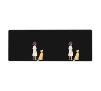 HYTTER The Story of People and Dogs Printing - Tappetino per mouse extra large per computer, ufficio, tastiera da gioco, versione ispessita, 30,5 x 80 cm