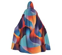 HYTTER Uno scontro di colori Stampe Halloween Poncho con cappuccio Adulti Mantello Decorazione Festa Feste Mardi Gras Costume Facile da Cura Durevole