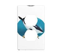 HYTTER Whale in The Ring Stampa Doppia Presa Pannello a Parete Presa Elettrica Piastra di Copertura Shatter Decorazione Durevole 11,4 x 7 cm
