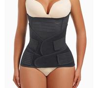 Hyuceng 3 in 1 Fascia Post Parto, Post-Partum Supporto per Pancia/Vita/Bacino, Ventre per Postnatale Cintura Addominale Donna, Pancera Post Parto Dopo Il Parto Regolabile, Traspirante (Nero, XL)