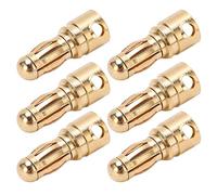 Hyuduo 10 Pezzi Connettori a Banana Placcati Oro da 3.5mm, Nucleo in Rame | Terminazione audio senza saldatura fai-da-te, trasferimento del segnale in rame , punta di inserimento lavorata a CNC