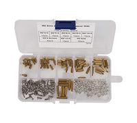 Hyuduo 180pcs M2/2,5/3 Set di Stallo, Fustionni di Dadi a Vite in Acciaio Al Carbonio con Scatola di Stoccaggio in Plastica, per l'industria Elettronica, un Punto di Stallo a Senso Unico (M2)