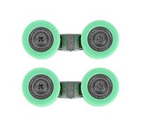 Hyuduo 2 Pcs a Forma di U Rulli per le Porte della Doccia in Acciaio Inossidabile Parti di Sostituzione 4 Ruote Rulli Piccoli con Cuscinetti a Rotolamento Lisci per Accessori per