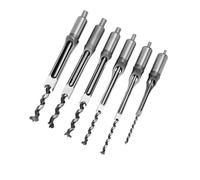 Hyuduo 6 Pcs Bit Foro Quadrato Bit Set di Strumenti per la Lavorazione del Legno di Scalpellino Ad Alta Durezza HRC48-50 con 6 Diametri di Slot per L'installazione di Costruzione