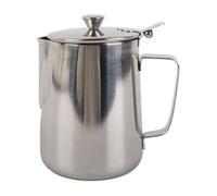 Hyuduo Brocca per Brocca per Schiuma di Latte in Acciaio Inossidabile con Beccuccio e Coperchio per caffè Latte Art At Home Cafe (1000 ml)