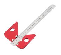 Hyuduo Calibro di Angolare a 45 Gradi Mediante Righello di Scrittura, Finder Centrale in Lega di Alluminio con Righello in Acciaio per la Lavorazione del Legno, Scriba Centrale per lo