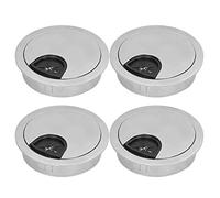Hyuduo Cavo di Cavo da Scrivania Coperchio di Organizzato Grande per il Computer -PC Office, per la Scuola Domestica di Ufficio, Set di Zinco in Lega Silver 4 (53 scatola filo in lega spazzolata)