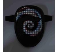 Hyuduo Copertura per il Viso Illuminata a LED, Tessuto Regolabile, 45 Modelli Dinamici, 70 Modelli Statici, Ideale per Feste in Costume e