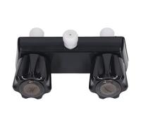Hyuduo Doppia Manopola Rubinetto a 2 Koli Valvola per la Doccia per la Doccia per la Doccia con Funzionamento a Mano Liscia Interfaccia Universale per Bagno (Base Nera Manopola Nera)