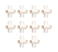Hyuduo Imballa con Regolamenti del Tubo 10 PVC 20 Mm 5 Percorsi a Destra Collegamento Al Gomito Finitura Altamente Lucida per la Costruzione di Strutture per Tubi in PVC (WHITE)