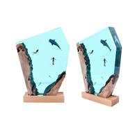 Hyuduo Lampada da Oceano Diver Whale Cave, Luce Notturna in Legno Massello con Scena Subacquea Unica, Perfetta per la Decorazione dell'ufficio Domestico e l'uso Sul Comodino