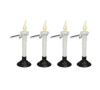 Hyuduo LED Sfarfallaggio Candlestick Conico 4 Candele a Energia Solare con Traditori Neri del Crepuscolo a Dawn per Decorazioni per Matrio da Giardino per Esterni