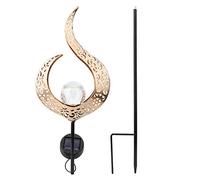 Hyuduo Luci del Percorso Solare Luci per La Luna Esterna Light Solare Light La Luce da Prato Solare con Costruzione in Vetro in Metallo per Pathway Garden Courtyard Decor