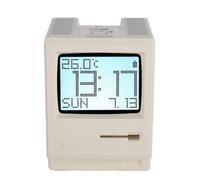 Hyuduo Orologio Digitale Stile Computer retrò LCD Sveglia da Tavolo USB con Display della Temperatura del Calendario Allarme Vintage Luminosità Regolabile per Ufficio Camera da Letto