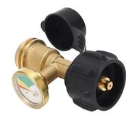 Hyuduo Rilevatore di Perdite per Manometro del Serbatoio di Propano con Adattatore QCC1 Tipo 1, Indicatore del Livello del Gas in Ottone e Misuratore di Pressione per Bombole da Campeggio per