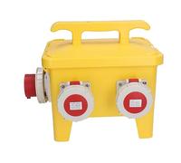 Hyuduo Scatola di Distribuzione Prese, Scatola Presa Mobile Industriale per PC con 2 Prese CEE da 16 A A 3 Fori e 2 X 5 Fori CEE, Protezione Spina IP67, IP65 per Uso in Cantiere