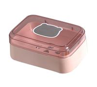 Hyuduo Scatola per Sapone con Coperchio, Contenitore in Plastica Drenabile per Conservazione Igienica, Supporto Compatto e Portatile per Viaggi in Dormitorio Domestico, 5,51 X 3,86 Pollici (PINK)