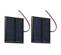 Hyuduo Scheda Solare Mini Pannello Solare in Polisilicio 2 Pezzi 5,5 V 0,6 W Pannello Cablato per Prodotti Solari Fai da Te Luci da Prato Luci da Parete Giocattoli Radio Caricatore Pompa