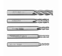 Hyuduo Set di Acciaio Ad Alta velocità a 4 Flauto, Design a Spirale per Rimozione Rapida del Chip e Taglio Pulito con Flauto Singolo, Set di Mulini Ad Altecinetto a 5 Dimensioni, Ideale per i (5PCS)