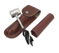 Hyuduo Set di Chiavi a Coclea Manuali, Trapano Manuale per Legno in Acciaio Inossidabile con Perforatore, Strumento di Sopravvivenza Portatile per Campeggio e Giardinaggio (Borsa e fondina in pelle