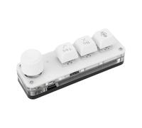 Hyuduo Tastiera Macro 3 Tasti 1 Manopola, Mini Programmabile | Microfono Integrato per la Voce in , Tastiera Retroilluminata RGB con una Sola Mano con Manopola Personalizzabile per