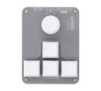 Hyuduo Tastiera Meccanica a 4 Tasti Tastiera Gioco Programmabile con una Sola Mano con Manopola Interruttore Blu Luce LED RGB TIPO C Cavo ABS Acrilico per OSU Gaming Musica