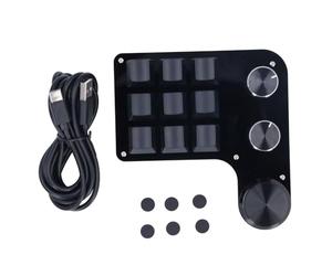 Hyuduo Tastiera Mini Meccanica Mini RGB USB con Chiavi Programmabili, Funzione Manopola per l'editing, Gioco di Gioco, Tastiera Cablata per Zoom in, Zoom Out