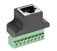 Hyuduo Testa di Conversione Adattatore RJ45 Femmina Spina di Rete Ethernet 8P8C per CCTV DVR Cavo Cat7 Cat6 Cat5e, Connettore per Stampaggio in Plastica con Terminale a Vite a 8 Pin per Rete