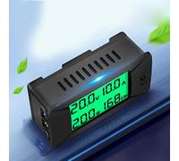 Hyuduo Voltmetro Digitale CC Amperometro, Misuratore di Consumo Energetico Compatto con Memorizzazione Dati e Display Retroilluminato per Test Elettrici