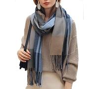 HYUET Sciarpa Donna Inverno Scialle in Cashmere Scozzese Quadri Elegante Lungo Morbida Stole Sciarpe Tartan Wrap Maglia Scialle Inverno Poncho Stola Pashmina con Nappa per Donna Uomo