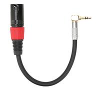 HYUMTODE Cavo TRS maschio a XLR maschio a 90 gradi, cavo ausiliario per microfono stereo con connettore placcato in oro, design a forma di L per computer, lettori MP3, DVD, CD e amplificato (0.um)