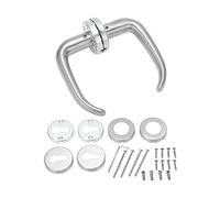 HYUMTODE Maniglia per porta a forma di corno di bue, leva per porta in acciaio inossidabile, maniglia per porta antiruggine satinata lucida con coperchio a leva e viti, per serratura