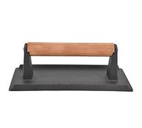 HYUMTODE Pressa per griglia in ghisa, Pressa per Pancetta per Barbecue, Peso per Bistecca Resistente con Manico in Legno, Pressa per Pancetta Uniforme per Una Cottura uniformemente